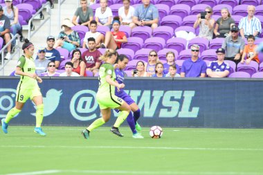 Orlando Pride 21 Temmuz 2018 'de Orlando Florida' daki Exploria Stadyumu 'nda Seattle Reign FC' ye ev sahipliği yapmaktadır. Fotoğraf: Marty Jean-Louis