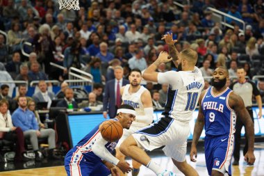 Orlando Magic, Philadelphia 76ers 'ı 13 Kasım 2019 Çarşamba günü Amway Center' da ağırlamaktadır. Fotoğraf: Marty Jean-Louis