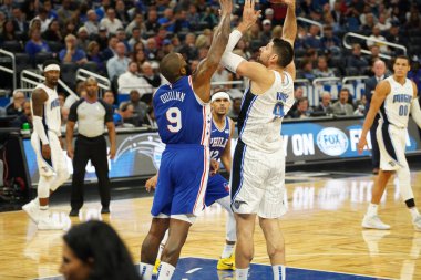 Orlando Magic, Philadelphia 76ers 'ı 13 Kasım 2019 Çarşamba günü Amway Center' da ağırlamaktadır. Fotoğraf: Marty Jean-Louis