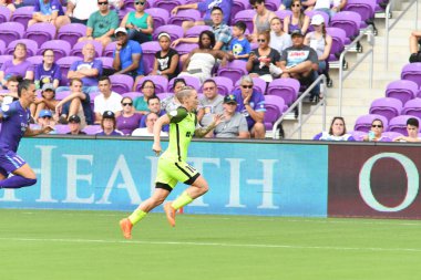 Orlando Pride 21 Temmuz 2018 'de Orlando Florida' daki Exploria Stadyumu 'nda Seattle Reign FC' ye ev sahipliği yapmaktadır. Fotoğraf: Marty Jean-Louis
