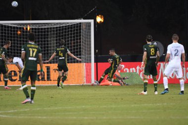 Los Angeles Galaksisi, 14 Temmuz 2020 'de Orlando Florida ABD' deki ESPN Vahşi Spor Dünyası 'nda düzenlenen MLS Sırt Turnuvası sırasında Portland Timbers ile karşı karşıya geldi.