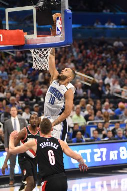 Orlando Magic 25 Ekim 2018 'de Orlando Florida' daki Amway Center 'da Portland Trail Blazers' ı sunar.. 