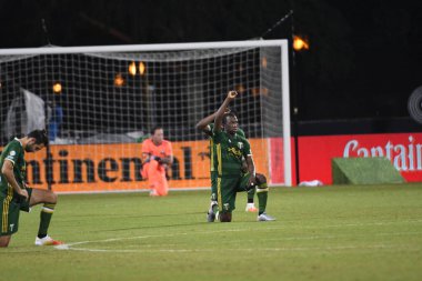 Los Angeles Galaksisi, 14 Temmuz 2020 'de Orlando Florida ABD' deki ESPN Vahşi Spor Dünyası 'nda düzenlenen MLS Sırt Turnuvası sırasında Portland Timbers ile karşı karşıya geldi. 