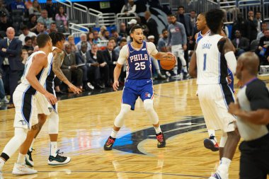 Orlando Magic, Philadelphia 76ers 'ı 13 Kasım 2019 Çarşamba günü Amway Center' da ağırlamaktadır. Fotoğraf: Marty Jean-Louis
