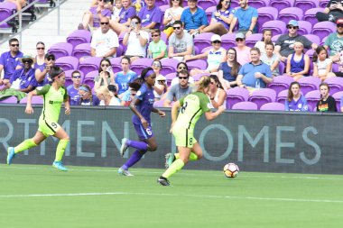 Orlando Pride 21 Temmuz 2018 'de Orlando Florida' daki Exploria Stadyumu 'nda Seattle Reign FC' ye ev sahipliği yapmaktadır. Fotoğraf: Marty Jean-Louis
