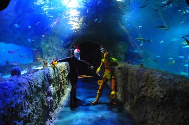 30 Ağustos 2016 'da Orlando Florida' daki güzel Orlando Eye 'daki Cirque du Soleil gösterisi.