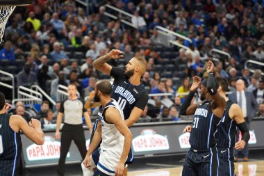 Orlando Magic 28 Şubat 2020 tarihinde Orlando Florida 'da Amway Center' da Minnesota Timberwolves 'a ev sahipliği yapar..  
