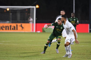 Los Angeles Galaksisi, 14 Temmuz 2020 'de Orlando Florida ABD' deki ESPN Vahşi Spor Dünyası 'nda düzenlenen MLS Sırt Turnuvası sırasında Portland Timbers ile karşı karşıya geldi.