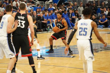 Orlando Magic 19 Nisan 2019 Cuma günü Orlando Florida 'daki Amway Arena' daki NBA Playoff 1 'de Toronto Rapçileri' ne ev sahipliği yapıyor.