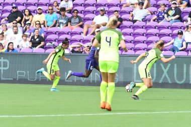Orlando Pride 21 Temmuz 2018 'de Orlando Florida' daki Exploria Stadyumu 'nda Seattle Reign FC' ye ev sahipliği yapmaktadır. Fotoğraf: Marty Jean-Louis