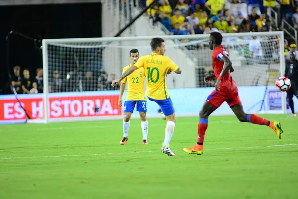 Brasil Enfrenta Haiti Durante Centenário Copa América Orlando Florida Camping — Fotografia de Stock