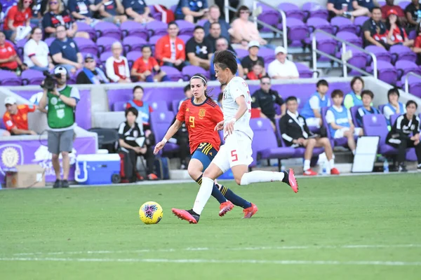 Spain Japan Match 2020 Shebelieves Cup Exploria Stadium Orlando Florida — Stock Photo, Image