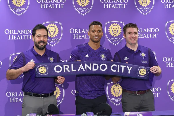 Orlando City Begrüßt Spieler Luis Nani — Stockfoto