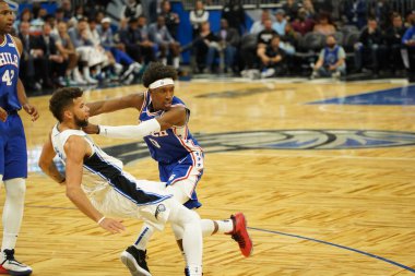 Orlando Magic, Philadelphia 76ers 'ı 13 Kasım 2019 Çarşamba günü Amway Center' da ağırlamaktadır. Fotoğraf: Marty Jean-Louis