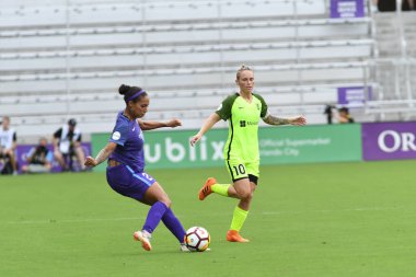 Orlando Pride 21 Temmuz 2018 'de Orlando Florida' daki Exploria Stadyumu 'nda Seattle Reign FC' ye ev sahipliği yapmaktadır. Fotoğraf: Marty Jean-Louis