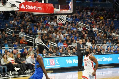Orlando Magic, 13 Aralık 2019 Cuma günü Orlando, Florida 'daki Amway Center' da Houston Rockets 'a ev sahipliği yapıyor..