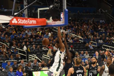 Orlando Magic, 19 Ocak 2019 Cumartesi günü Orlando Florida 'daki Amway Arena' da Milwaukee Doları 'na ev sahipliği yapıyor..
