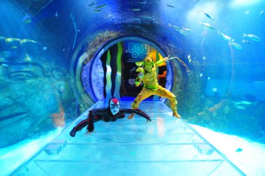 30 Ağustos 2016 'da Orlando Florida' daki güzel Orlando Eye 'daki Cirque du Soleil gösterisi..