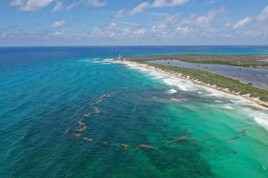 Meksika 'nın çok güzel Cozumel şehrinde güzel bir deniz feneri.. 
