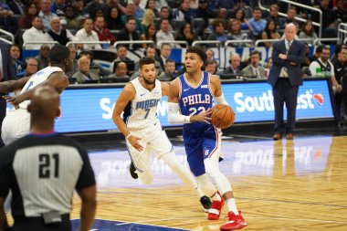 Orlando Magic, Philadelphia 76ers 'ı 13 Kasım 2019 Çarşamba günü Amway Center' da ağırlamaktadır. Fotoğraf: Marty Jean-Louis