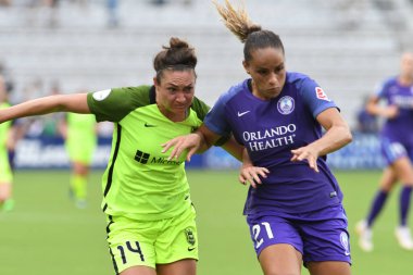 Orlando Pride 21 Temmuz 2018 'de Orlando Florida' daki Exploria Stadyumu 'nda Seattle Reign FC' ye ev sahipliği yapmaktadır. Fotoğraf: Marty Jean-Louis