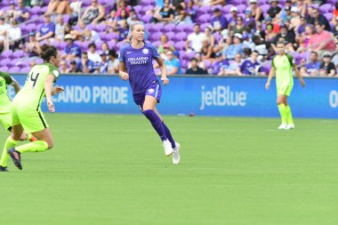 Orlando Pride 21 Temmuz 2018 'de Orlando Florida' daki Exploria Stadyumu 'nda Seattle Reign FC' ye ev sahipliği yapmaktadır. Fotoğraf: Marty Jean-Louis