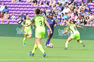 Orlando Pride 21 Temmuz 2018 'de Orlando Florida' daki Exploria Stadyumu 'nda Seattle Reign FC' ye ev sahipliği yapmaktadır. Fotoğraf: Marty Jean-Louis