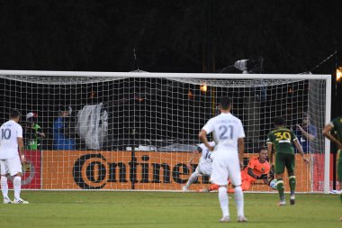 Los Angeles Galaksisi, 14 Temmuz 2020 'de Orlando Florida ABD' deki ESPN Vahşi Spor Dünyası 'nda düzenlenen MLS Sırt Turnuvası sırasında Portland Timbers ile karşı karşıya geldi.