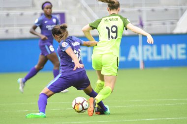 Orlando Pride 21 Temmuz 2018 'de Orlando Florida' daki Exploria Stadyumu 'nda Seattle Reign FC' ye ev sahipliği yapmaktadır. Fotoğraf: Marty Jean-Louis