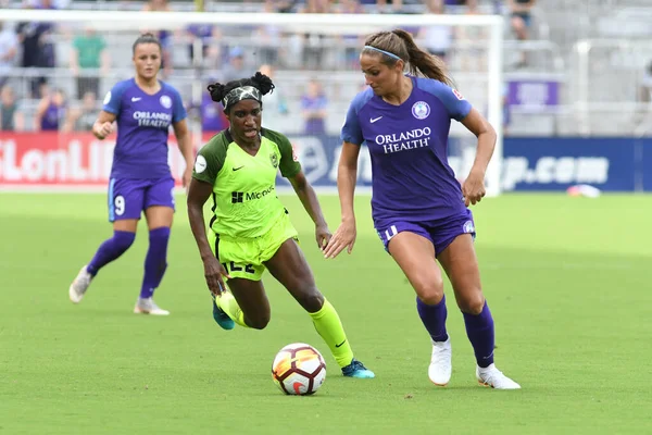 Orlando Pride 21 Temmuz 2018 'de Orlando Florida' daki Exploria Stadyumu 'nda Seattle Reign FC' ye ev sahipliği yapmaktadır. Fotoğraf: Marty Jean-Louis