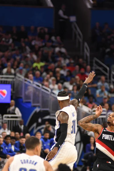 Orlando Magic 25 Ekim 2018 'de Orlando Florida' daki Amway Center 'da Portland Trail Blazers' ı sunar.. 