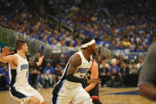 Orlando Magic Házigazdái Toronto Rapters Nba Rájátszás Fordulójában Amway Arénában — Stock Fotó