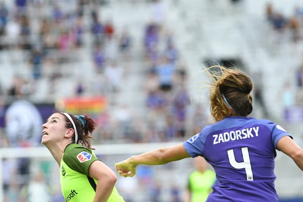 Orlando Pride 21 Temmuz 2018 'de Orlando Florida' daki Exploria Stadyumu 'nda Seattle Reign FC' ye ev sahipliği yapmaktadır. Fotoğraf: Marty Jean-Louis