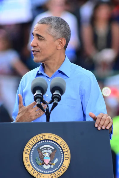 Presidente Barack Obama Habla Mitin Campaña Estadio Heritage Park Osceola — Foto de Stock