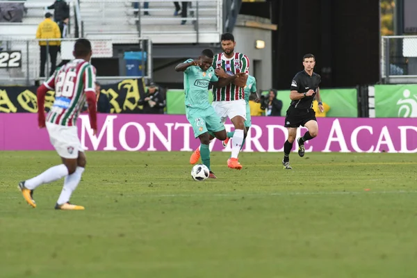 Fluminense Barcelona Podczas Pucharu Florydy Stadionie Spectrum Stycznia 2018 Orlando — Zdjęcie stockowe