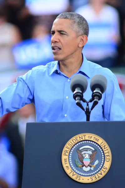 Presidente Barack Obama Habla Mitin Campaña Estadio Heritage Park Osceola — Foto de Stock