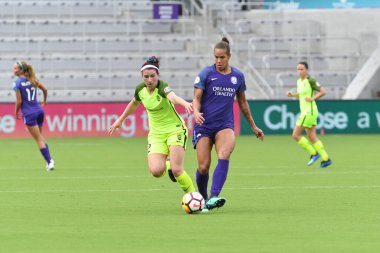 Orlando Pride 21 Temmuz 2018 'de Orlando Florida' daki Exploria Stadyumu 'nda Seattle Reign FC' ye ev sahipliği yapmaktadır. Fotoğraf: Marty Jean-Louis