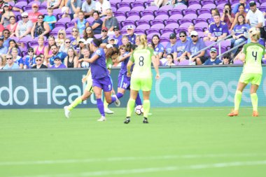 Orlando Pride 21 Temmuz 2018 'de Orlando Florida' daki Exploria Stadyumu 'nda Seattle Reign FC' ye ev sahipliği yapmaktadır. Fotoğraf: Marty Jean-Louis