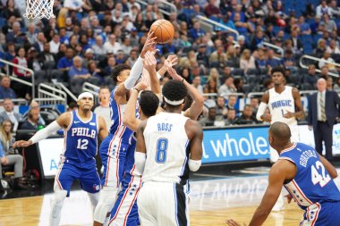 Orlando Magic, Philadelphia 76ers 'ı 13 Kasım 2019 Çarşamba günü Amway Center' da ağırlamaktadır. Fotoğraf: Marty Jean-Louis