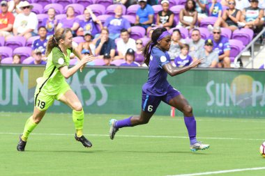 Orlando Pride 21 Temmuz 2018 'de Orlando Florida' daki Exploria Stadyumu 'nda Seattle Reign FC' ye ev sahipliği yapmaktadır. Fotoğraf: Marty Jean-Louis