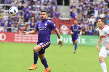 Orlando City, 31 Mart 2018 tarihinde Orlando Florida 'daki Exploria Stadyumu' nda New York Red Bulls 'a ev sahipliği yapmaktadır. Fotoğraf: Marty Jean-Louis