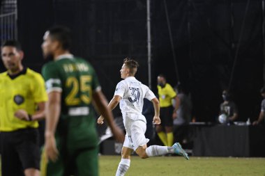 Los Angeles Galaksisi, 14 Temmuz 2020 'de Orlando Florida ABD' deki ESPN Vahşi Spor Dünyası 'nda düzenlenen MLS Sırt Turnuvası sırasında Portland Timbers ile karşı karşıya geldi..