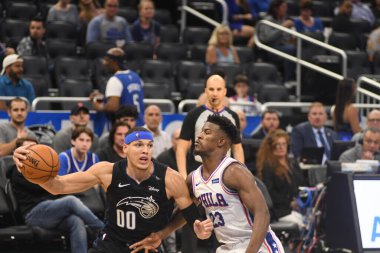 Orlando Magic, Philadelphia 76ers 'ı 25 Mart 2019' da Orlando Florida 'daki Amway Arena' da ağırlıyor..