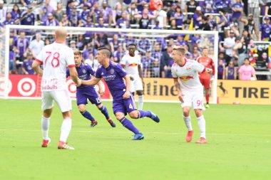 Orlando City, 31 Mart 2018 tarihinde Orlando Florida 'daki Exploria Stadyumu' nda New York Red Bulls 'a ev sahipliği yapmaktadır. Fotoğraf: Marty Jean-Louis
