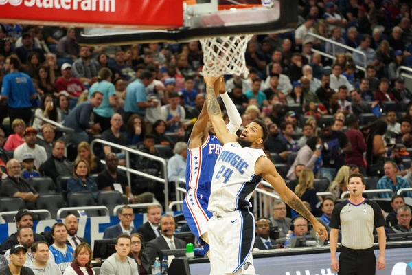 Orlando Magic Φιλοξενεί Τους Philadelphia 76Ers Στο Amway Arena Στο — Φωτογραφία Αρχείου