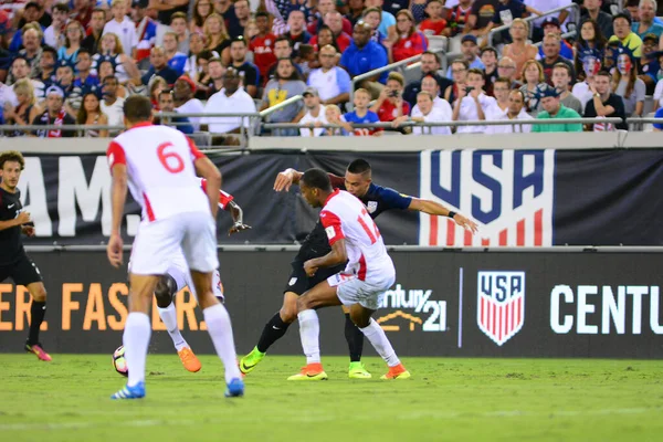 Fußballteam Gastgeber Trinidad Tobago Auf Dem Everbank Field Jacksonville Florida — Stockfoto