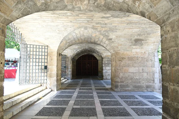 Veduta Del Vecchio Corridoio Con Archi Della Fortezza — Foto Stock