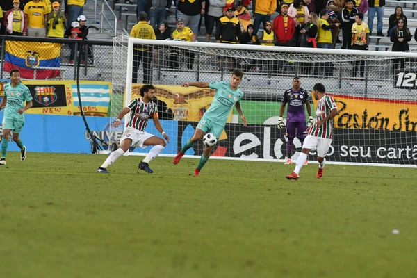 Fluminense Barcelona Během Floridského Poháru Stadionu Spectrum Ledna 2018 Orlandu — Stock fotografie