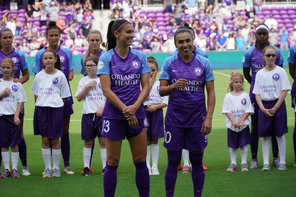 Orlando Pride Găzduiește Portand Thorns Stadionul Orlando City Aprilie 2019 — Fotografie, imagine de stoc