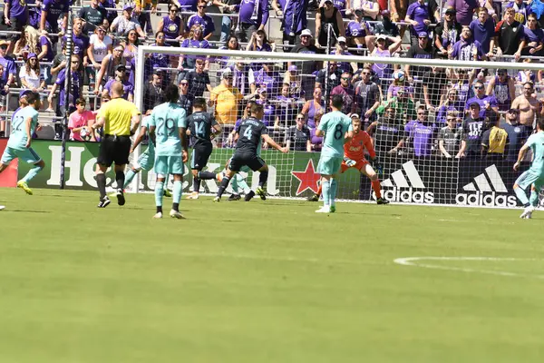 Orlando City Organizuje Vancouver Whitecaps Stadionie Orlando City Stadium Sobotę — Zdjęcie stockowe